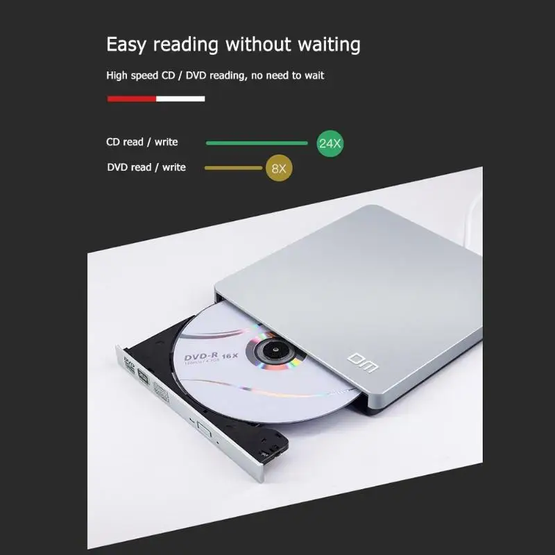 Внешний DVD привод Оптический привод USB 3,0 CD rom плеер писатель ридер DVD-RW CD-RW записывающее устройство для ноутбука Настольный ПК