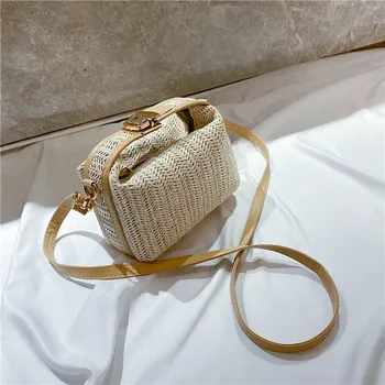 

Small rattan bag women crossbody wicker hand-bag straw Shoulder bag for women boho bag ladies evening beach handbag clutch w407