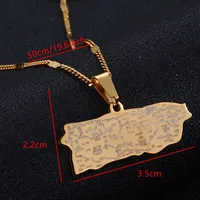 Stainless Steel Puerto Rico Map Pendant Necklaces Puerto Ricans Map Charm Jewelry 2