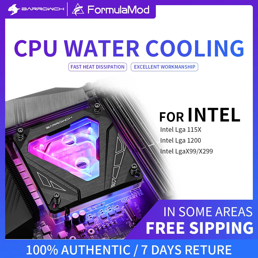 Barrowch CPU Water Cooling Block M Series for Intel 115X 1200 X99/x299