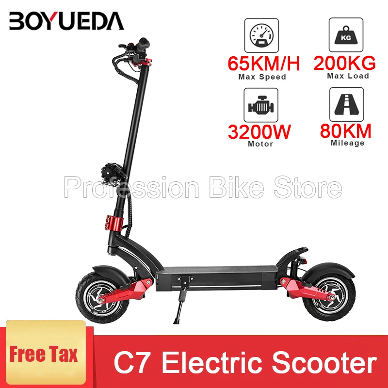 BOYUEDA C7 10 Inch Wheel Adult Folding Electric Scooter 3200W 60V 19AH  65KM/H E scooter Mobility Skateboard Off road Escooter|Electric Scooters| -  AliExpress