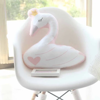 

45cm Love Crown Swan PP Cotton Soft Stuffed Plush Pillows Creative Dolls Cute Swans Kids Sleeping Toys Girls Birthday Gifts