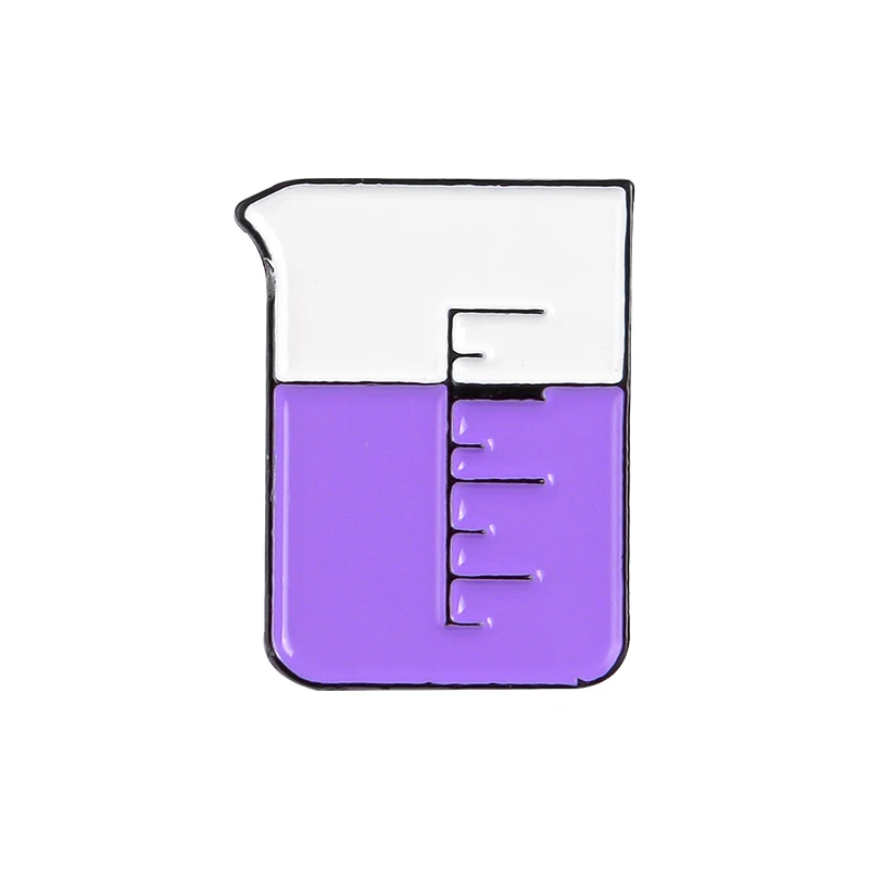 Лабораторная эмаль на булавке на стакан химическая молекулярная структурные периодической таблицы значок мерный стаканчик можно украсить ювелирными изделиями, брошь, булавка - Окраска металла: 9