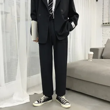 

2020 New Korean Version Of Autumn Men's Loose Street Solid Color Youth Straight Trousers Drape Casual Beam Mouth