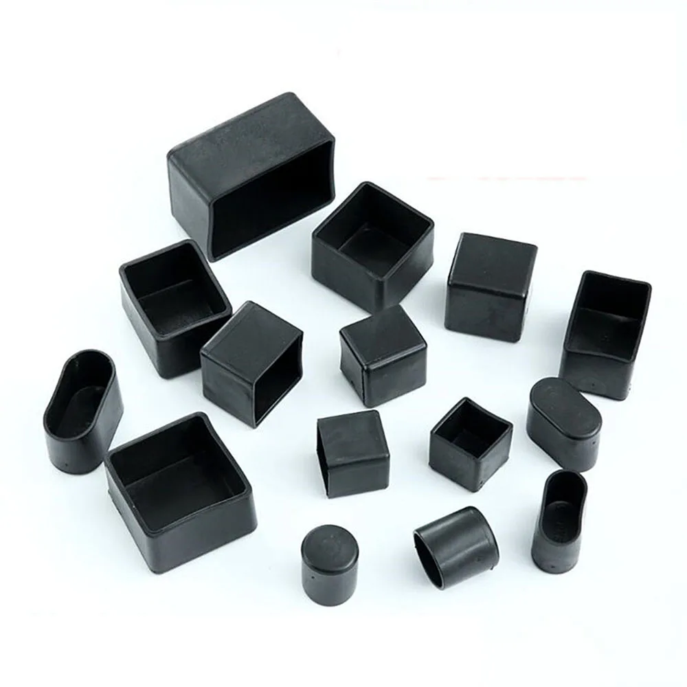 6/16/24Pcs No-slip Black Chair Leg Caps PVC Plastic Floor Protector Pad Round Table Foot Cover Pipe Plug Furniture Leveling Feet |