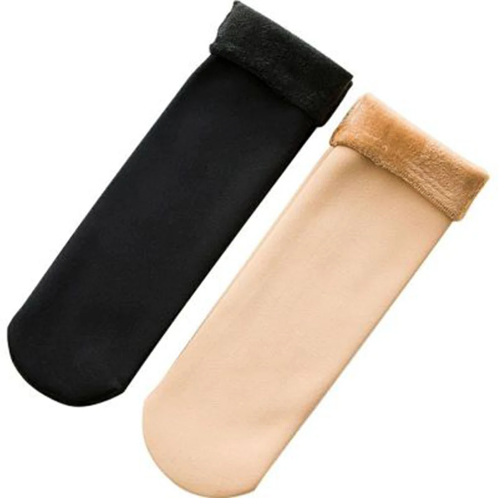 Зимние теплые носки для женщин, плотные теплые шерстяные кашемировые зимние носки, бесшовные бархатные сапоги, эластичные носки, носки для сна