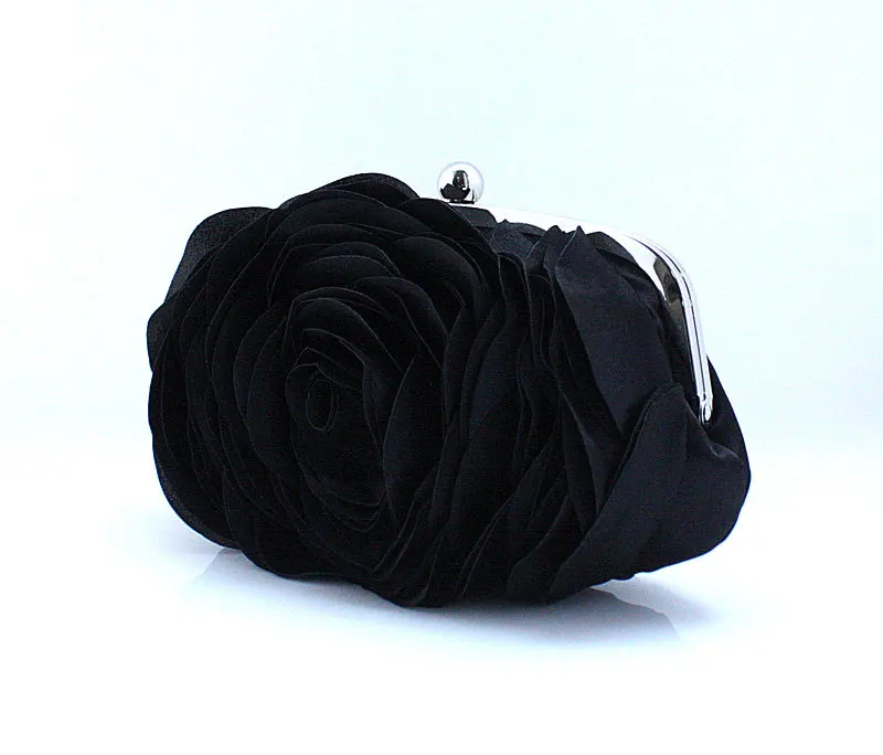 Женские сумки с цветами модные дизайнерские вечерние сумки со стразами Свадебный маленький кошелек-клатч на цепочке сумка через плечо WY15 - Цвет: black