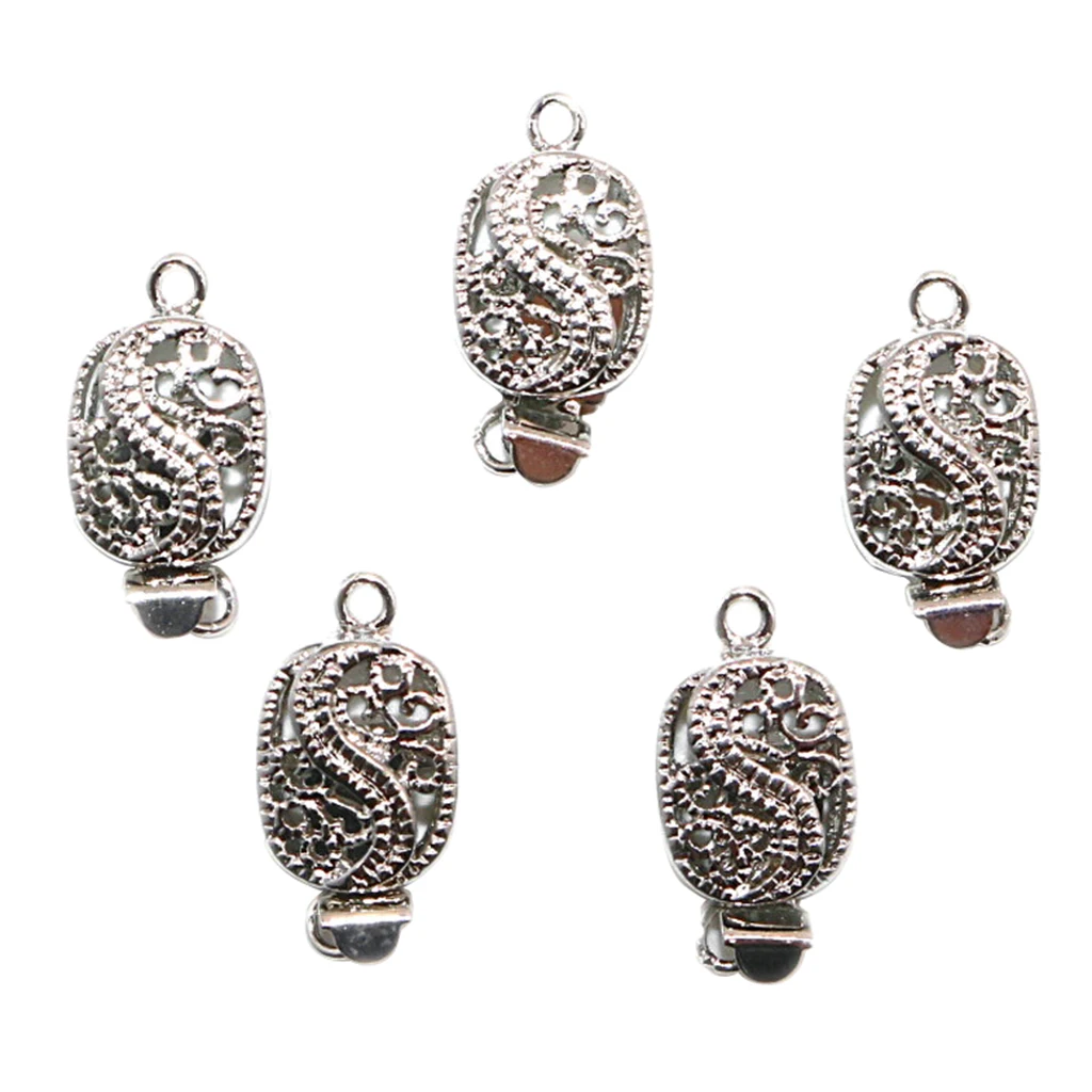 5pcs Copper Box Clasps For Jewelry DIY Dragon Pattern Filigree Connector