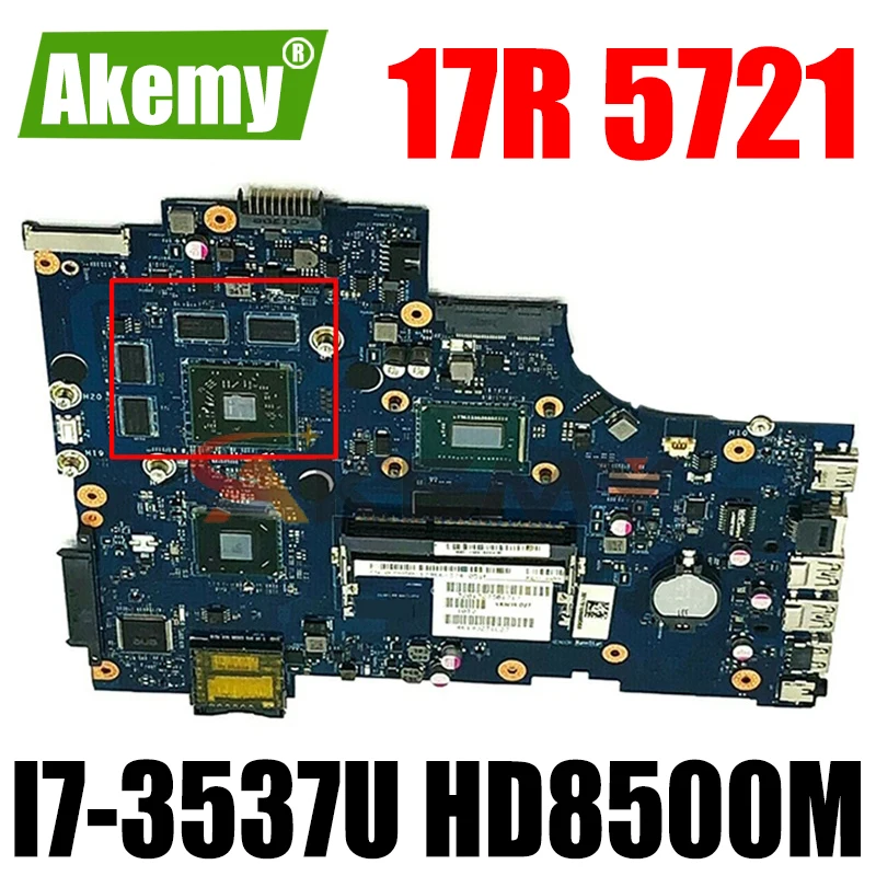 Akemy CN-0V98DM V98DM для DELL INSPIRON 17R 3721 5721 Материнская плата ноутбука VAW11 LA-9102P SR0XG I7-3537U HD 8500M