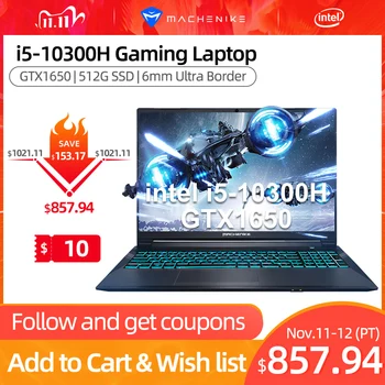 

Gaming laptop Machenike Laptop T58-VA Core i5 10300H GTX1650 4G Latptops 512G SSD 15.6'' IPS Ultra Border Backlit keyboard