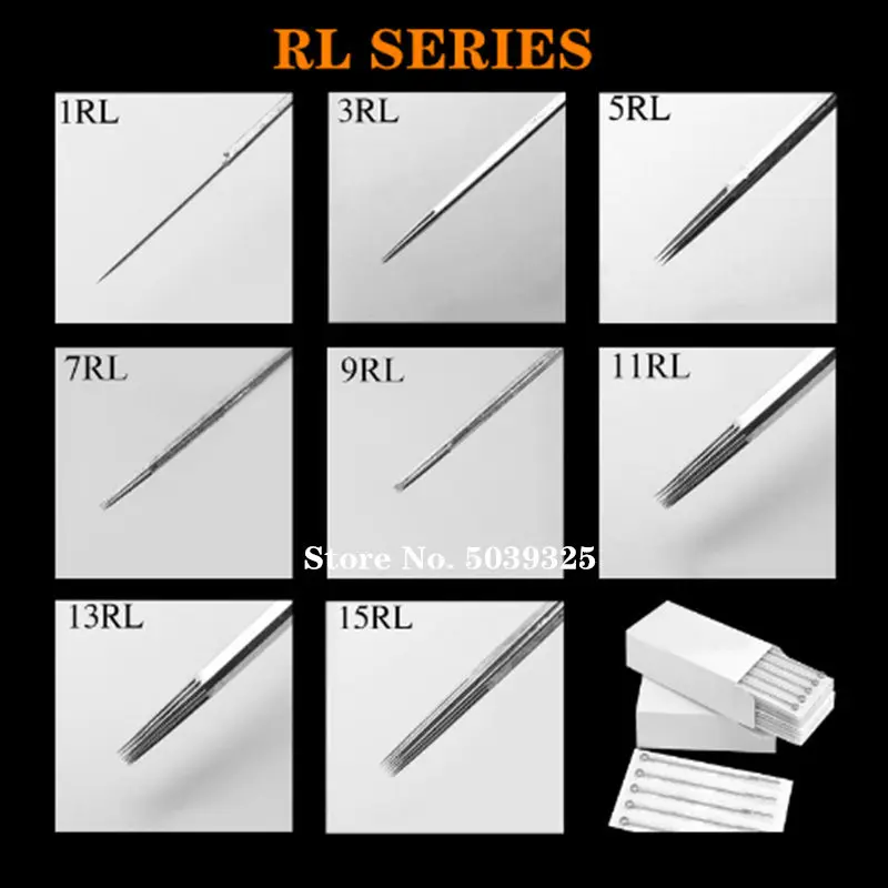 50 шт. Ассорти стерилизованные иглы татуировки смешанный 10 размеров 3RL 5RL 7RL 9RL 3RS 5RS 7RS 9RS 7M1 9M1