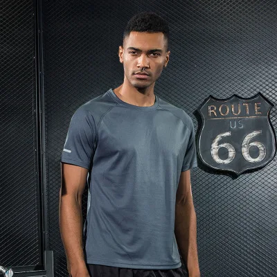 grey shirt Toppick Светоотражающая компрессионная одежда, костюм для бега, одежда для спортзала, фитнеса, для мужчин, для тренировки, для женщин и мужчин, Быстросохнущий Спортивный комплект - Цвет: grey shirt