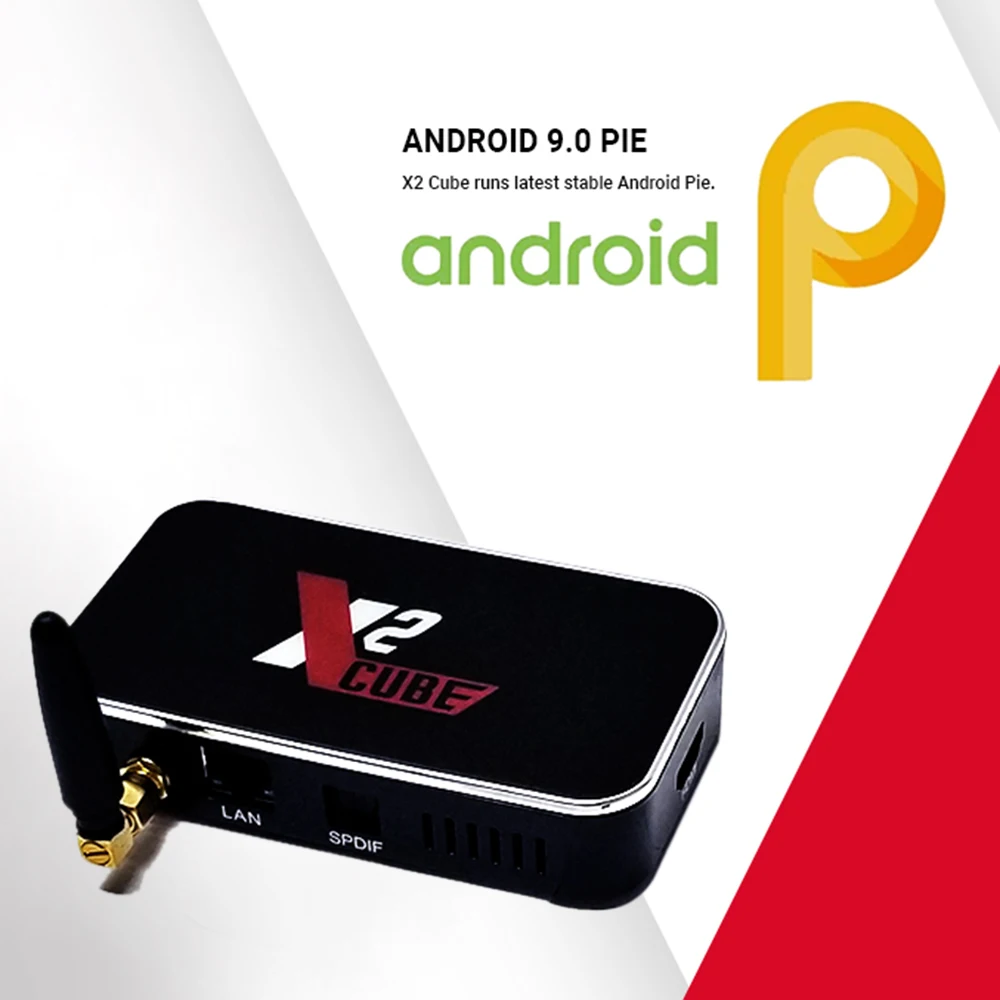 ТВ приставка X2 CUBE Smart Android 9 0 UHD 4K медиаплеер Amlogic S905X2 2 ГБ/16 ГБ 4G/5G Wi Fi 1000M LAN