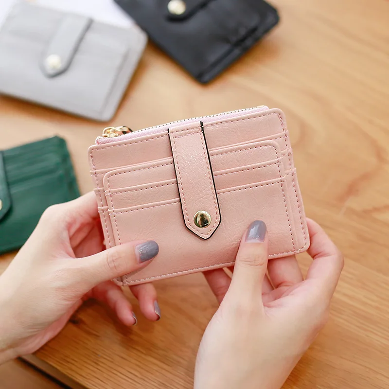 

Fashion PU Leather Women Bank Card Holders Portable Mini Credit Card Wallet Purse for Girls Travel Cards Coin Purse Porte Carte