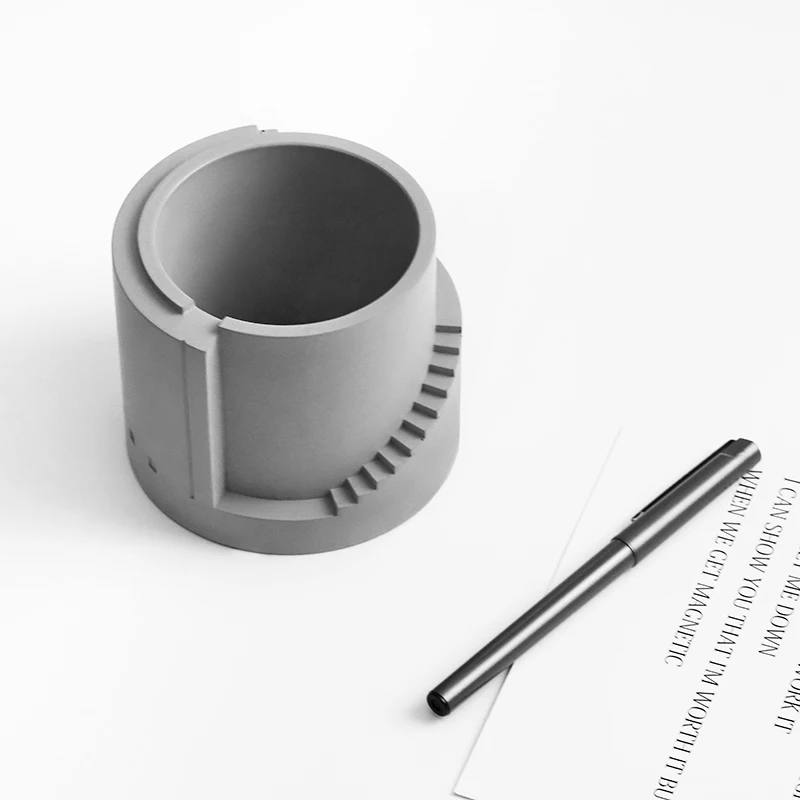 

Miniature Building Plant Pot for Succulents Concrete Flower Pot Cement Pen Holder Home Office Desktop Decor