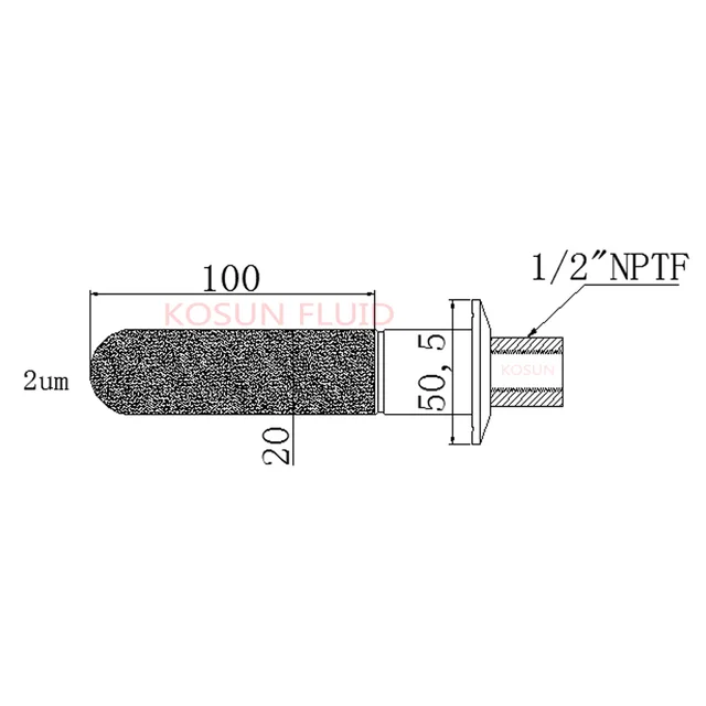 Stainless steel 2 micron  brewery Sintered Carbonation stone 1/2NPT BSP Tri clamp beer  carbonation stone / 2 3 5 um / aeration 4inch Short neck-5