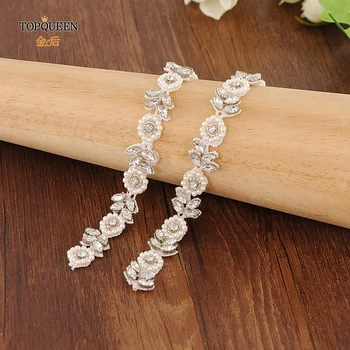 

TOPQUEEN S101 white pearl wedding belt pearl wedding sash formal belt for women bridesmaids belts white bridal crystal belt