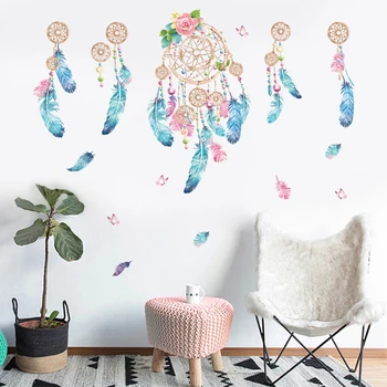 

1Pc Dreamcatcher Pattern Wall Stickers Girls Room Decor Wall Sticker For Kids Waterproof Living Room Bedroom Wall Decals