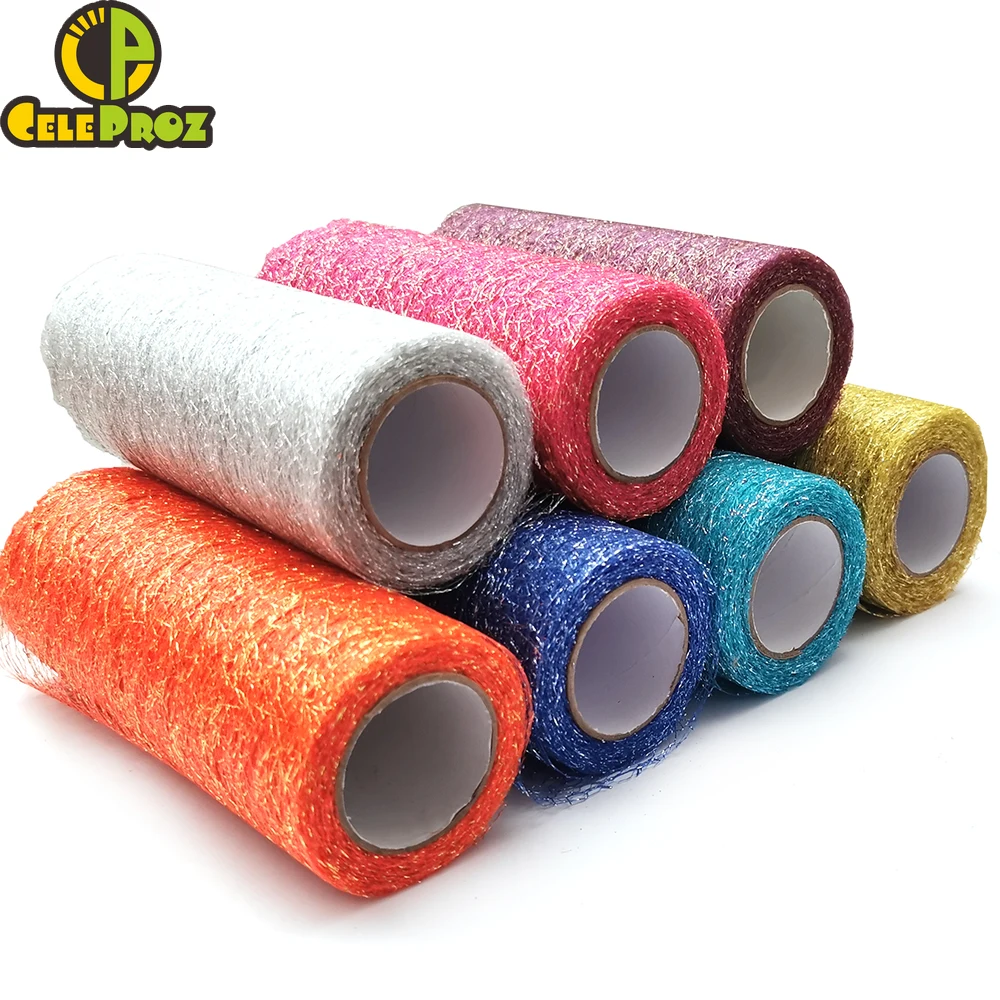 Tulle Organza Fabric 15cm 10Yards 9.2M Roll Ribbon for Tutu Skirt Wedding Bouquet Chair Sash Table Runner Birthday Party Decoration
