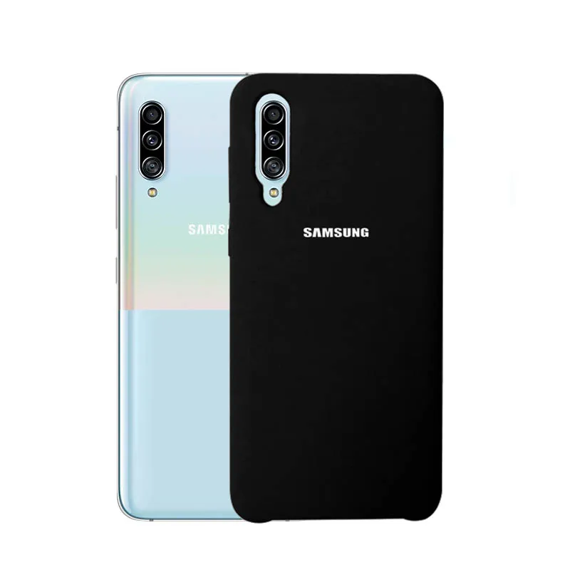 Samsung A50 чехол официальный Мягкий силиконовый чехол для samsung Galaxy A3 A7 A6 A7 A8 A9 плюс A90 5G чехол - Цвет: Black