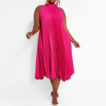 Женское платье макси в стиле бохо,, сексуальный сарафан с открытыми плечами, вечерние, элегантные, повседневные, размера плюс, модные, африканские, Холтер, плиссированные, длинные платья