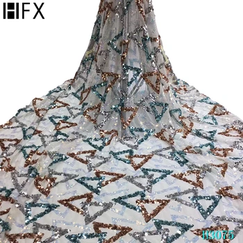 

Sequins Lace Fabric 2020 Nigerian Lace Fabrics White French Lace With Sequin Embroidered Mesh Lace Fabric For Party Dress F3075