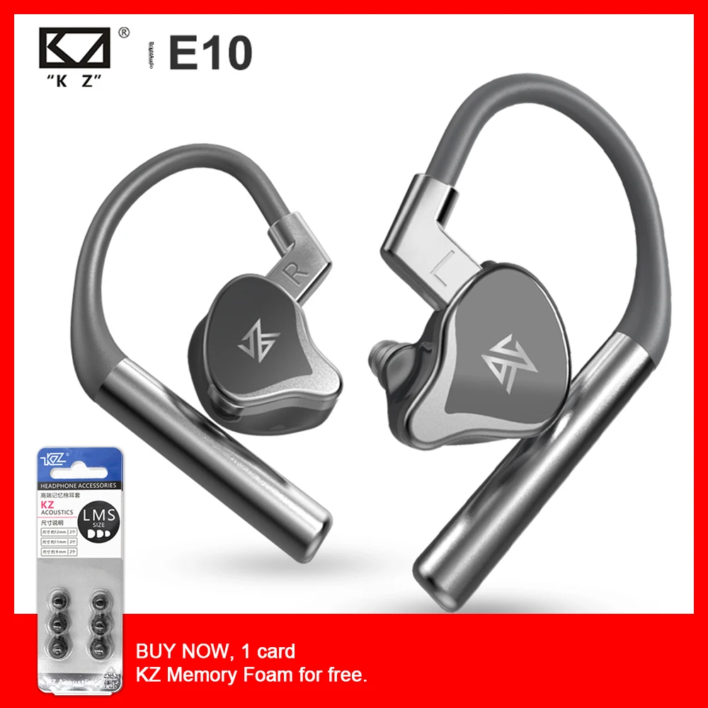 KZ E10 TWS настоящий беспроводной Гибридный Драйвер 1DD + 4BA Bluetooth наушники с басами