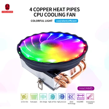 

Colorful CPU Cooler 4 Copper Heat Pipes 3Pin Cooling Fan Replacement for Intel LGA 775/1150/1155/1156/1151/1366 AM2/3/4 FM1/FM2