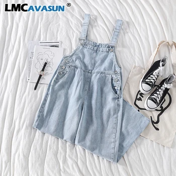 

LMCAVASUN Harajuku Jeans Woman High Waist Loose jeans Woman Jeans Overalls Blue 2020 Spring Autumn
