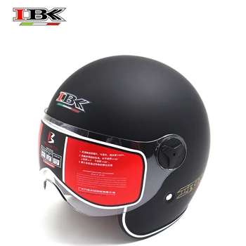 

IBK Motorbike Helmets Vintage 3/4 Open Face Scooter Casque Men/Women Anti-UV four season Black matte Helmet IBK-709