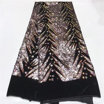 

African beads Lace Fabric High quality Stones with Embroidery Nigerian Lace Fabric For Women French Mesh Lace Fabric