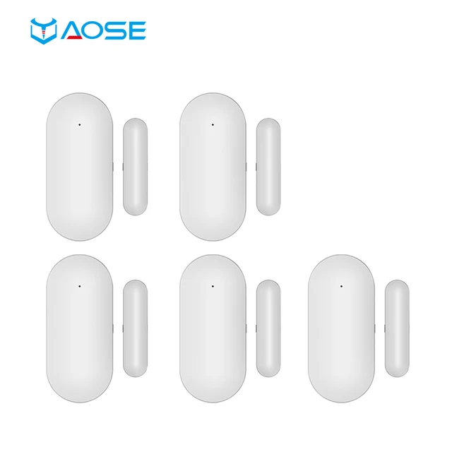 YAOSE Wireless Magnetic Sensor Window & Door Sensor for All RF 433MHz Home Alarm Security Smart Gap Sensor to Detect Open Door 5pcs