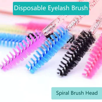 

100pcs/Pack Disposable Make Up Brushes Cosmetic Eyelashes Crystal Eyelash Diamond Handle Applicator Mascara Wands Tools