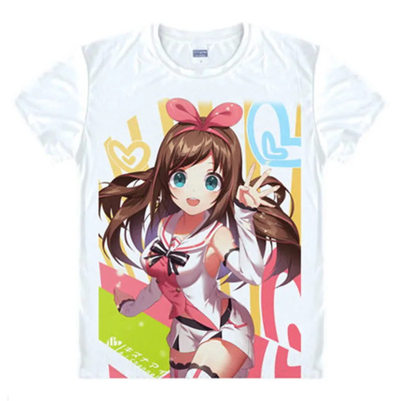 Kizuna футболка AI Japan Virtual YouTuber Kizuna AI Kaguya Luna Косплей рубашка Kwaii Милая дизайнерская футболка аниме певица футболка - Цвет: 18