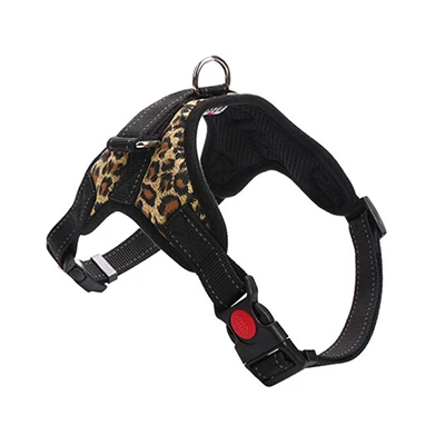 Leopard Print Ошейник для собак, взрывозащищенный Регулируемый жилет для больших сбруя для собак, для хаски, прогулок, бега, упряжь, товары для домашних животных на открытом воздухе - Цвет: Leopard Print