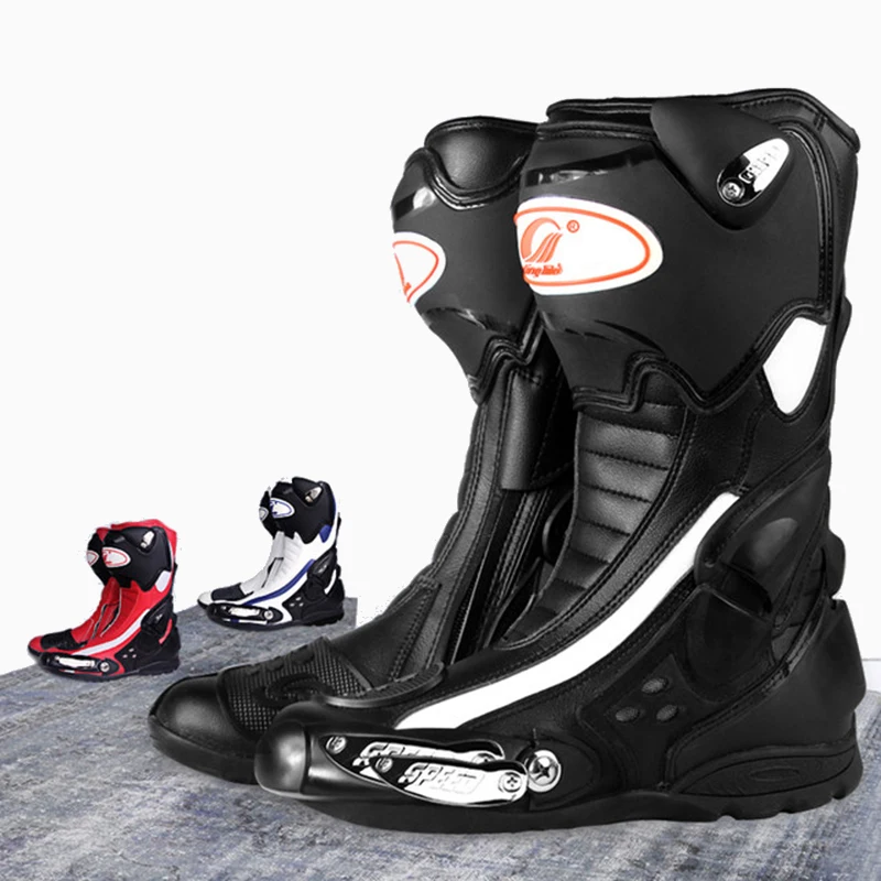 Botas de protección hombre, zapatos de carreras para moto de media pantorrilla, protectores para los pies - AliExpress Automóviles y motocicletas