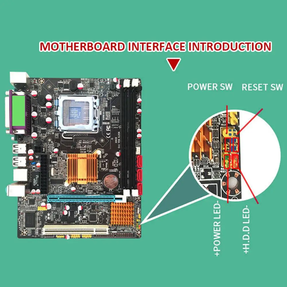 Desktop Computer Motherboard With All Solid Capacitor SATA2 0 RJ45 LPT VGA Audio 771 775 CPU 4