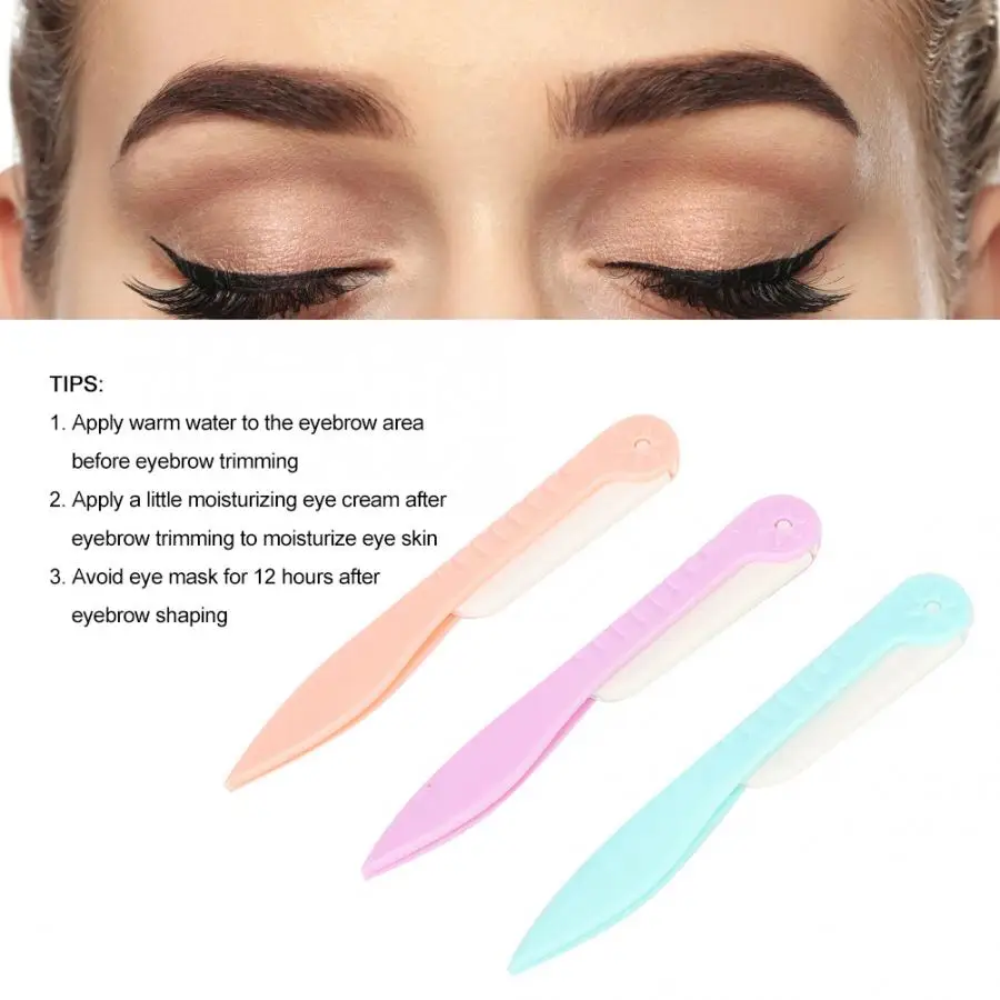 3pcs/Set Portable Mini Folding Eyebrow Trimmer Eyebrow Razors Hair Removal Tool Makeup Accessory