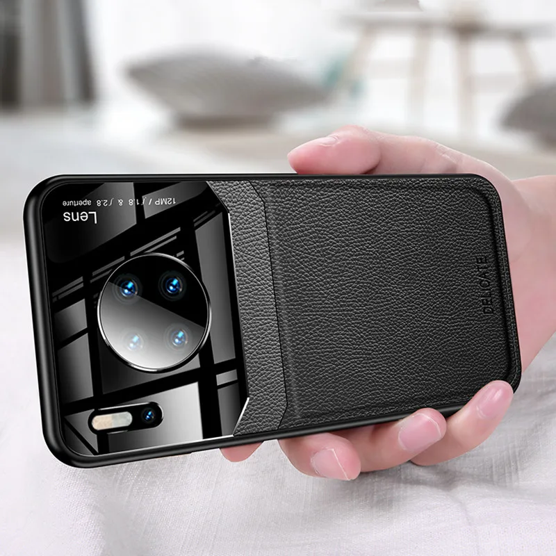 Кожаный зеркальный чехол для huawei p30 p20 mate 30 pro lite Силиконовый противоударный mate30 p 20