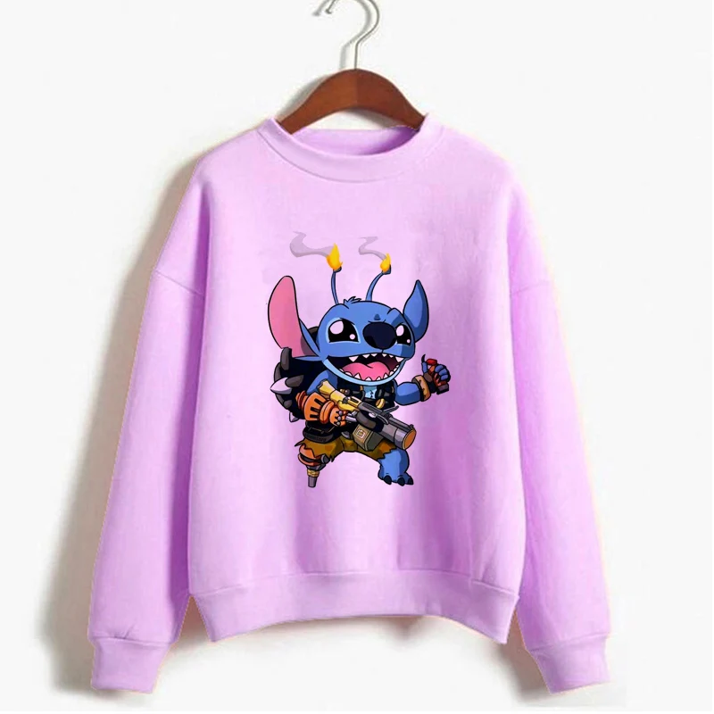 Kawaii стежка Crewneck Толстовка Женская милая аниме "Лило и Стич" Толстовка Ladiy Girl пуловер Harajuku Kpop женская одежда - Цвет: 9