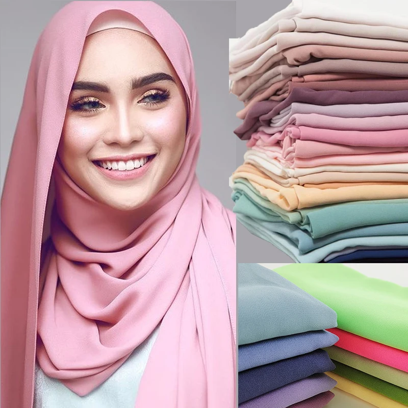 Popular 2020 New Style Muslim Hijabs Scarves Scarf Women Plain Bubble Chiffon Scarf Hijab Wrap Solid Shawls Headband Underscarf Women S Scarves Aliexpress