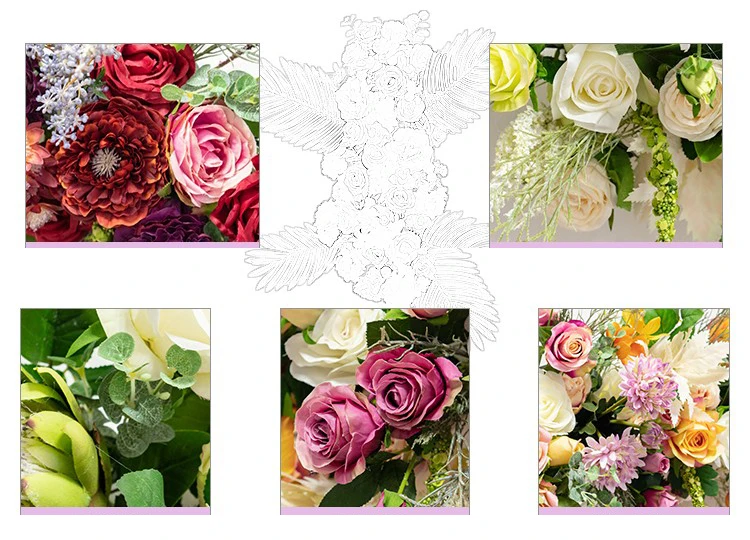 JAROWN Wedding Floral Wedding Arch Arrangement Artificial Flower Row Small Corner Flower Stage Background Home Party Welcome Area Decor (9)