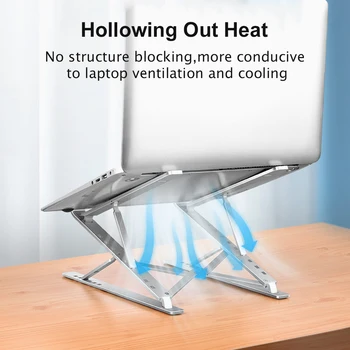 

Portable Aluminum Laptop Stand Double Layer Height Adjustable Cooling Holder Foldable Macbook Computer Bracket Dangling Radiator