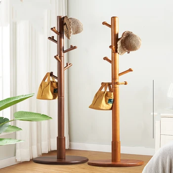 

Solid wood hanger landing style simple modern simple clothes shelf hangers bedroom