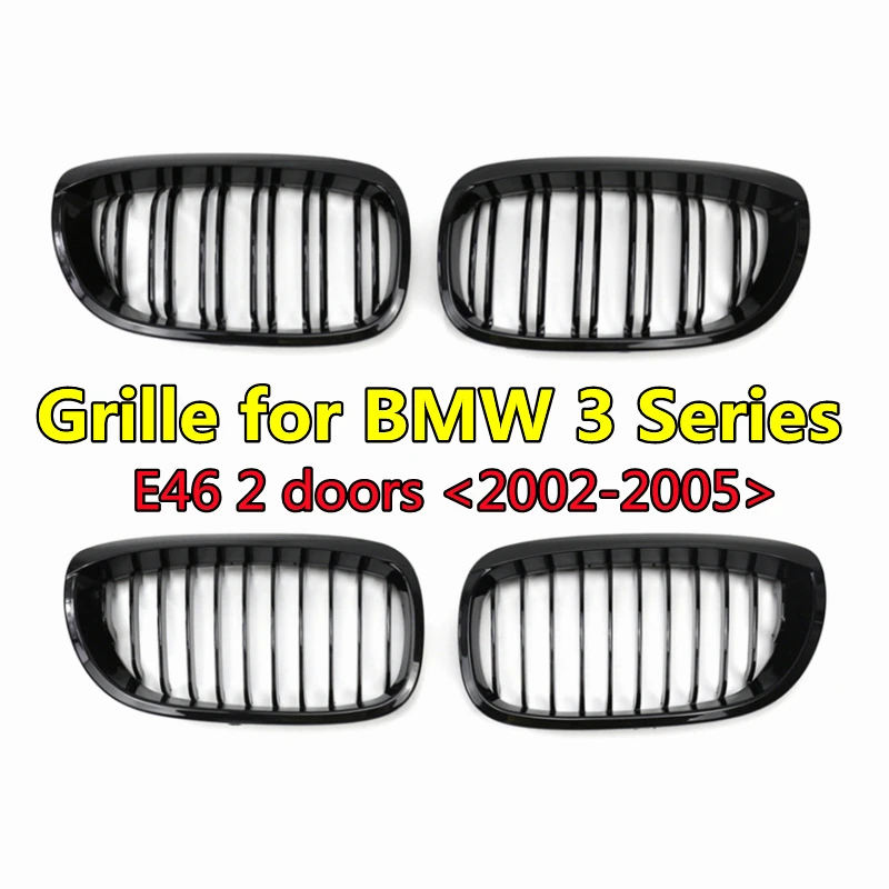 2pcs Modified Grille Abs Car Front Bumper Racing Grills For Bmw 3