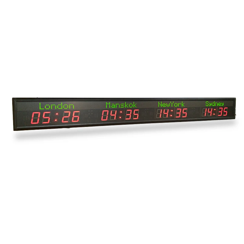 multiple time zone clock/LED world time clock 4 cities world time clock 5