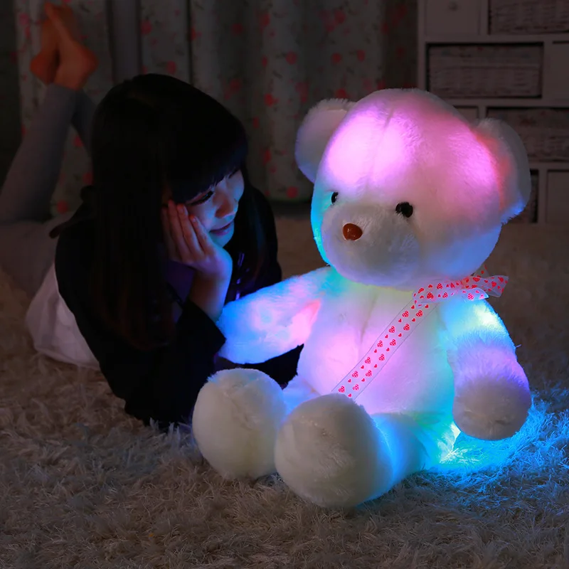 35-50 см большой милый светодиодный Мишка панда Светящиеся в темноте Мягкая кукла игрушка красочный мигающий светильник игрушка Рождественский подарок - Цвет: A35cm