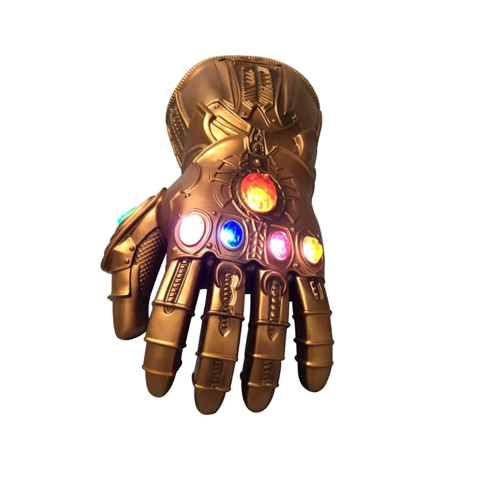 Танос бесконечная перчатка светильник перчатка Marvel супергерой Мстители Косплей Перчатки СВЕТОДИОДНЫЙ ПВХ перчатка Детский карнавальный костюм для взрослых реквизит