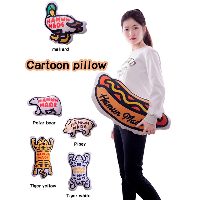 Japanese Style HUMAN MADE Pillow Cushion Tiger Polar Bear Piggy Pillow Fashion Soft Sofa Pillow Home Decoration Gifts 1