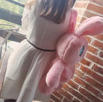 

Women Kawaii Lolita Plush Rabbit Doll Backpack Girls Large Bunny Shoulder Bags